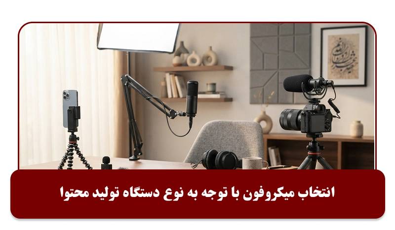انتخاب میکروفون با توجه به دستگاه تولید محتوا 